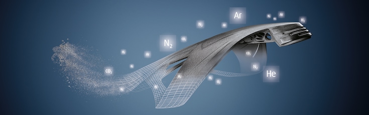 The Linde AM spaceship – depicting the AM value chain from powder handling and storage to production and post-processing