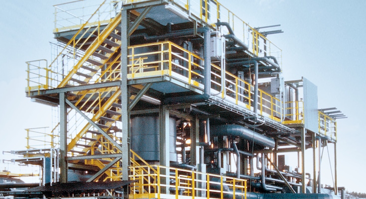 View of Claus process in a refinery